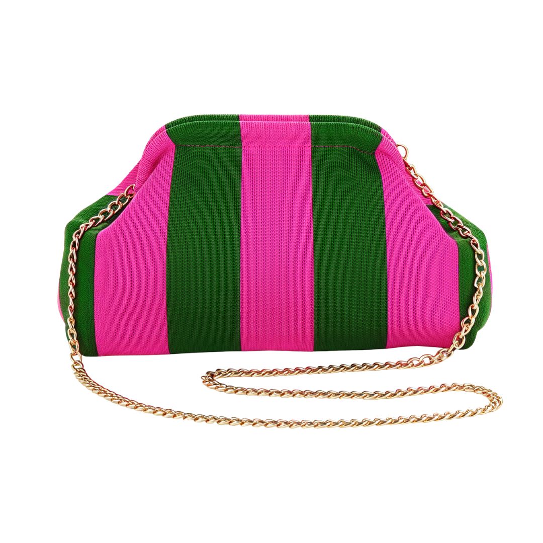 Damen Tasche 'Stripes' pink/grün