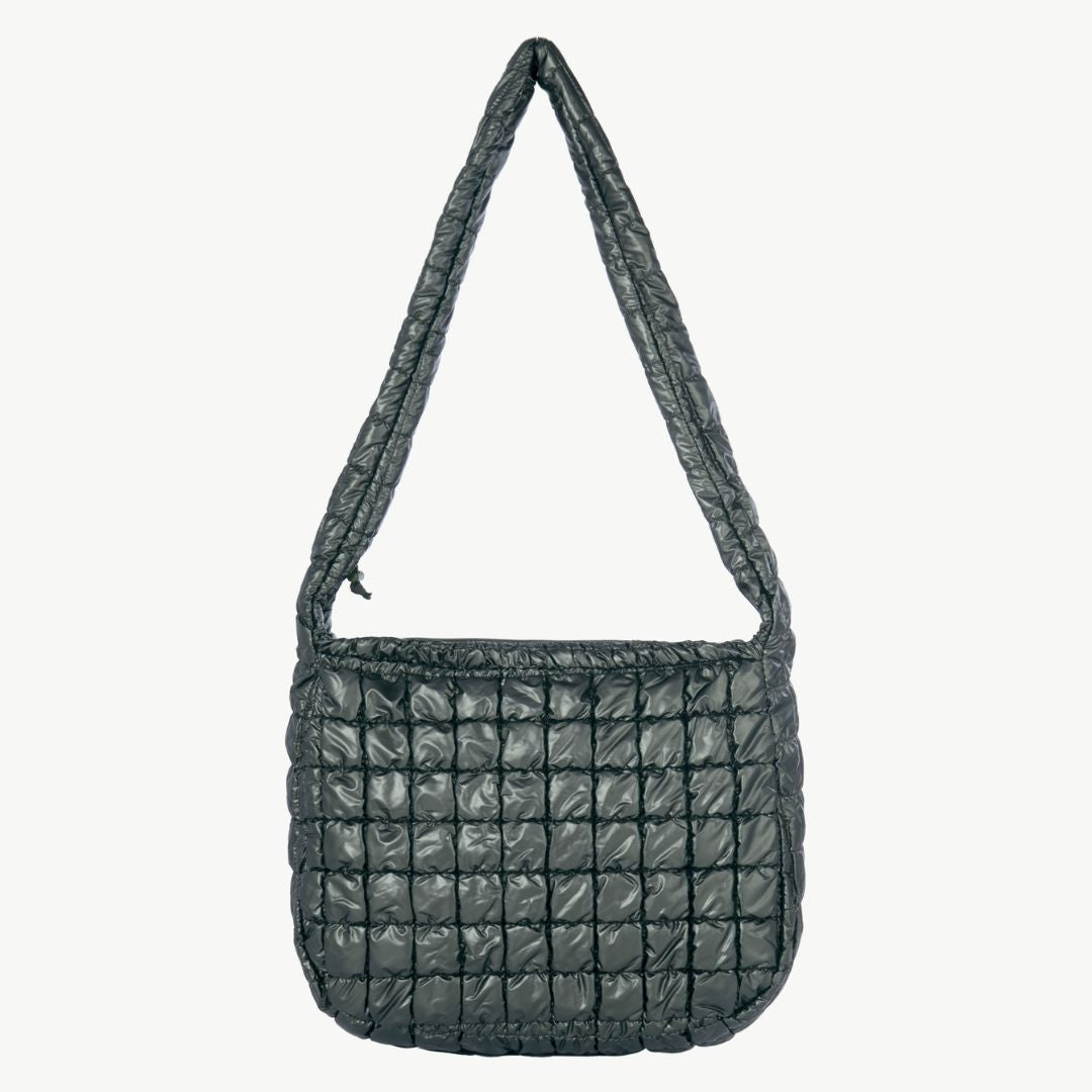 Umhängetasche unifarben 'plissierte Schultertasche' anthra