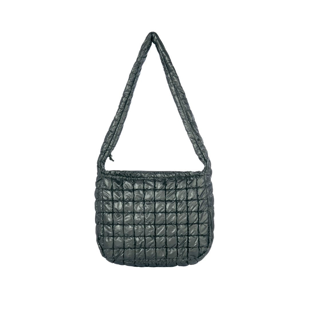 Umhängetasche unifarben 'plissierte Schultertasche' anthra