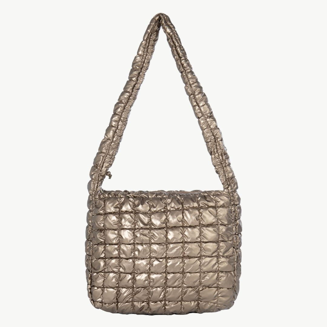 Umhängetasche unifarben 'plissierte Schultertasche' gold