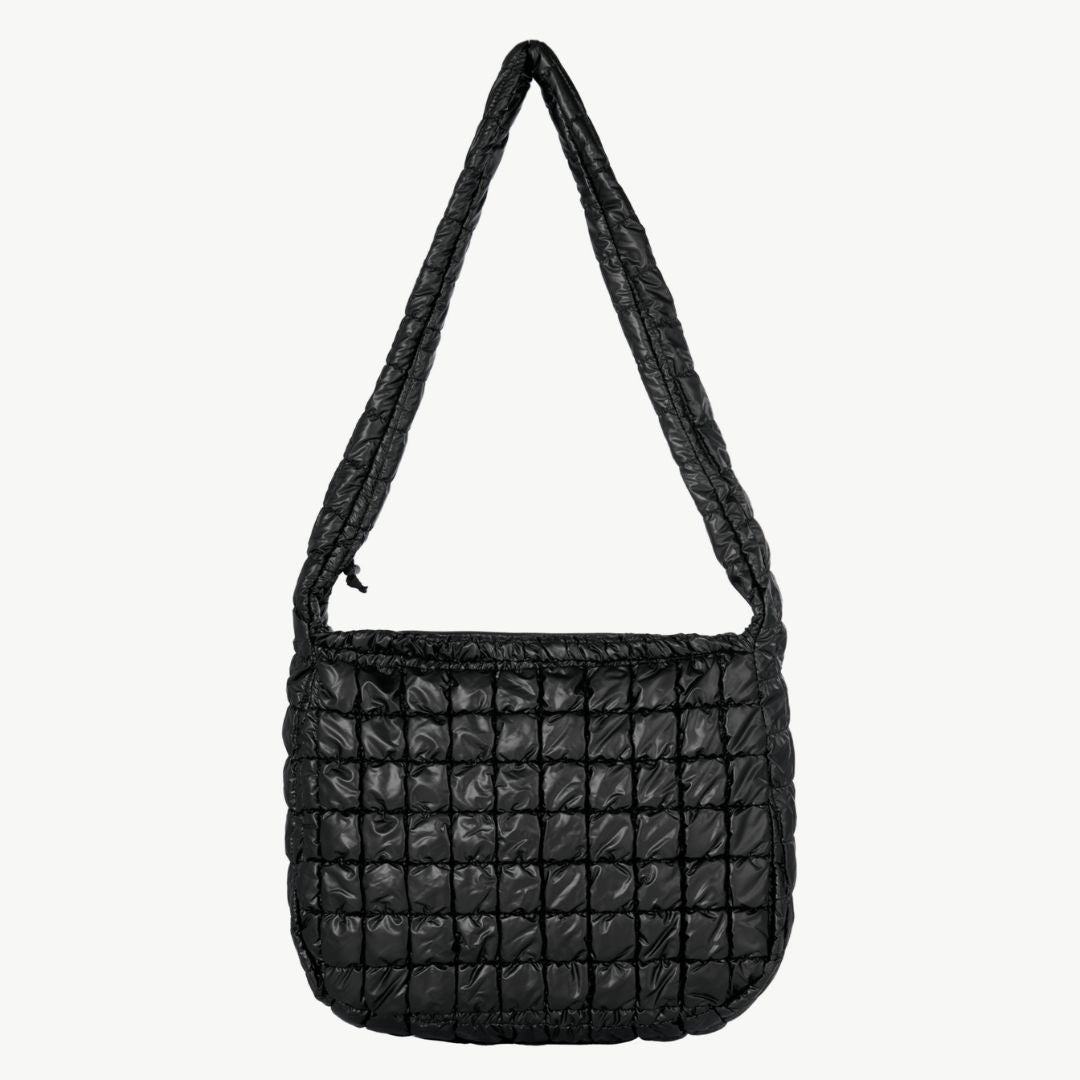 Umhängetasche unifarben 'plissierte Schultertasche' schwarz