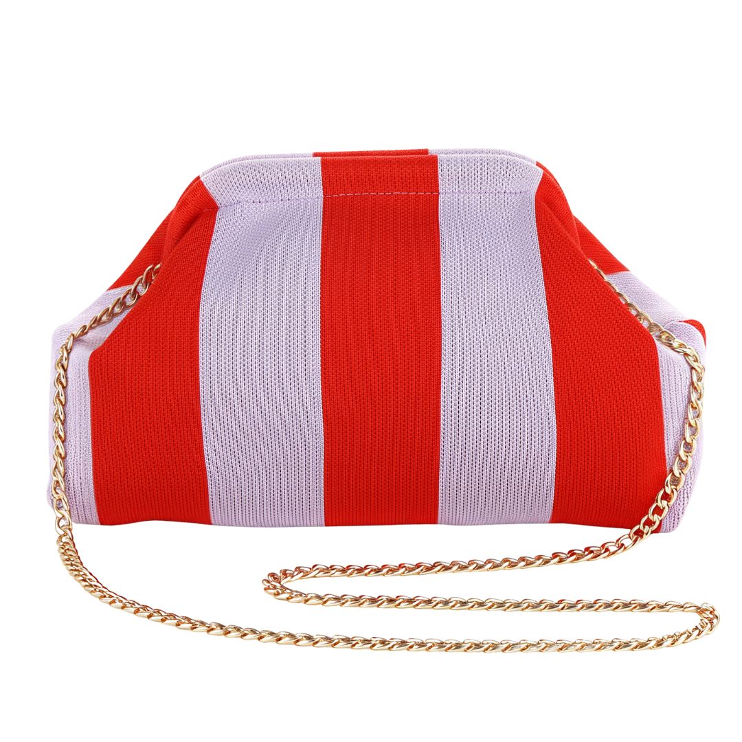 Damen Tasche 'Stripes' rot/lila