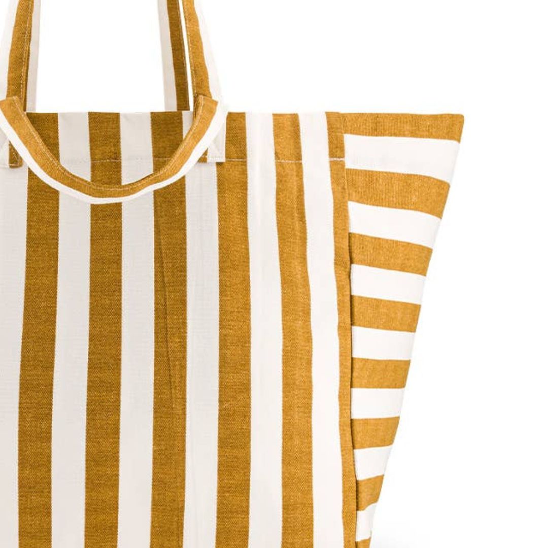 Damen Shopper gestreift karamell/ecru