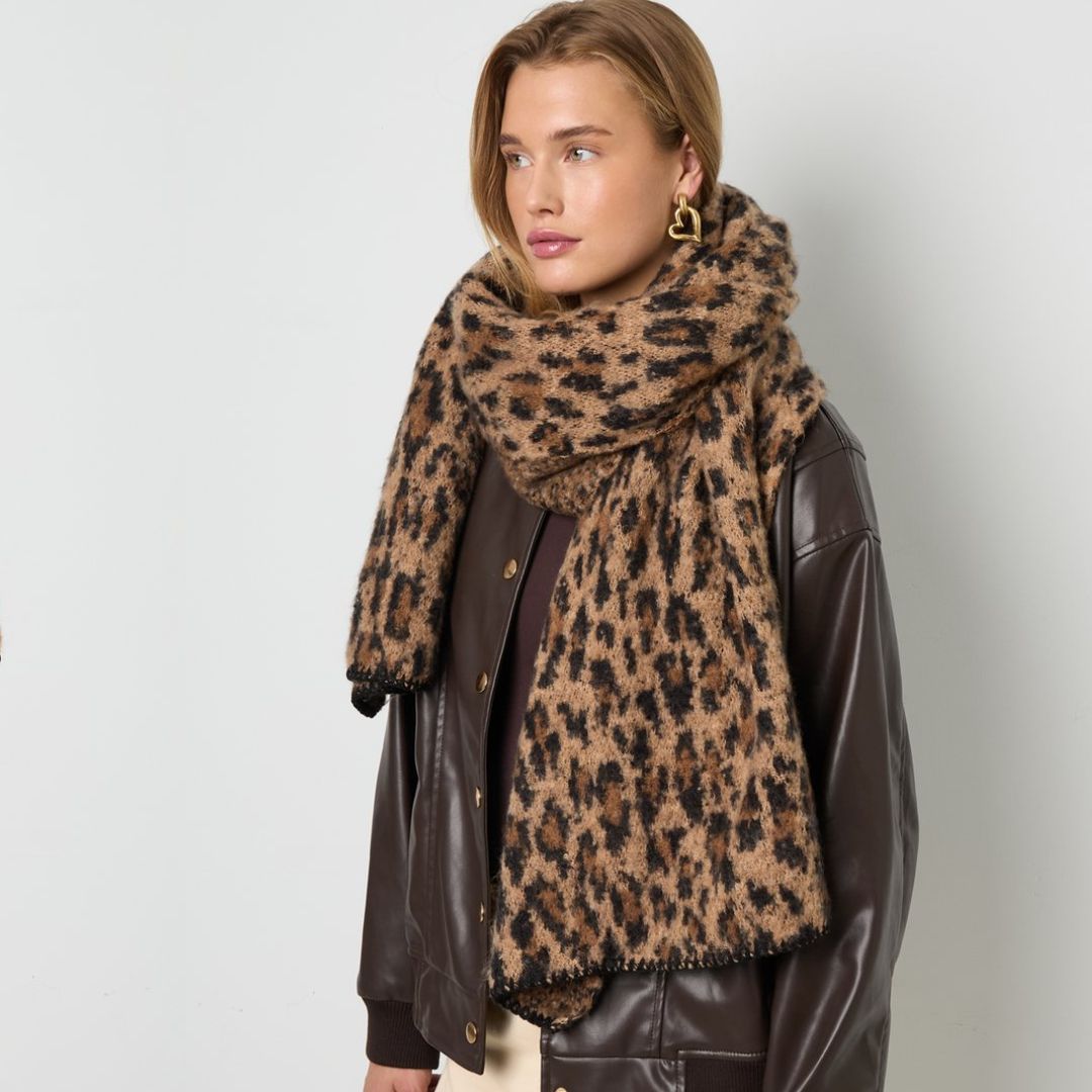 Damen Winter Schal 'Casual' Leopard Print