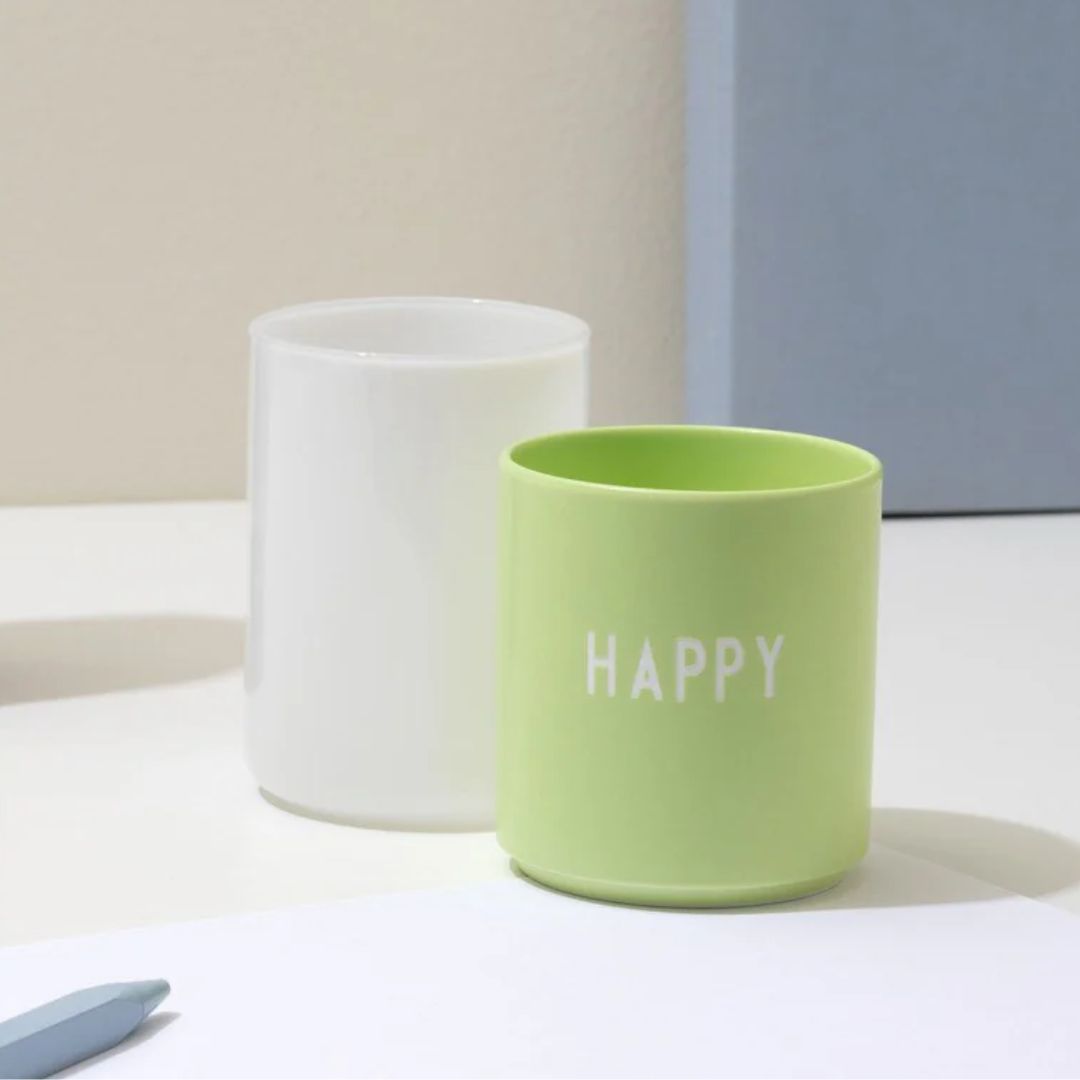 Favourite Becher 'Happy' shadow lime