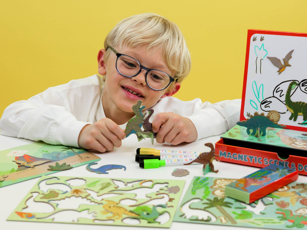 Kinderspiel Magnetische Szene & Kritzel-Set 'Dino'