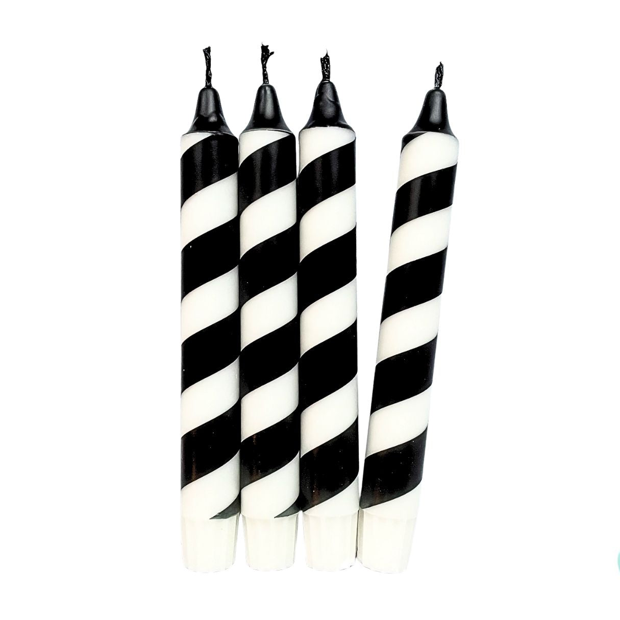 Dip Dye Kerzen 'Swirl schwarz-weiß'