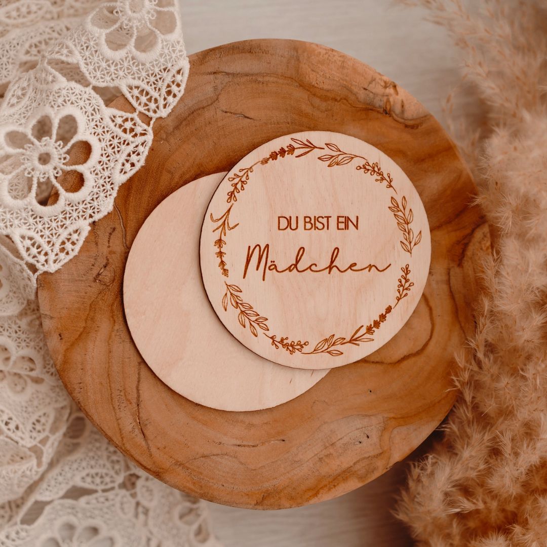 Meilenstein Holzschild - Du bist ein Mädchen