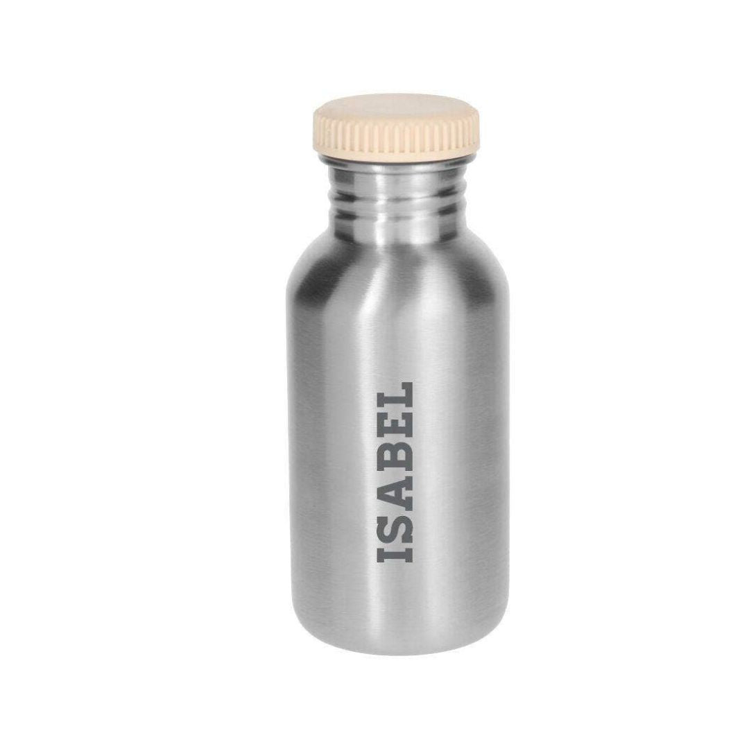 Trinkflasche Premium Edelstahl 500 ml personalisierbar beige