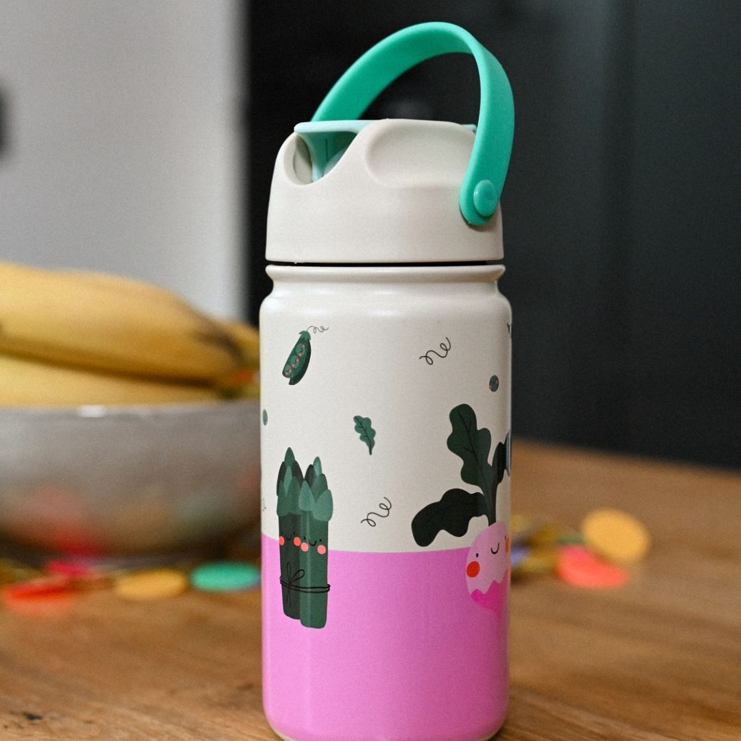 Trinkflasche aus Edelstahl für Kinder 'Veggie Kumpels' 420 ml