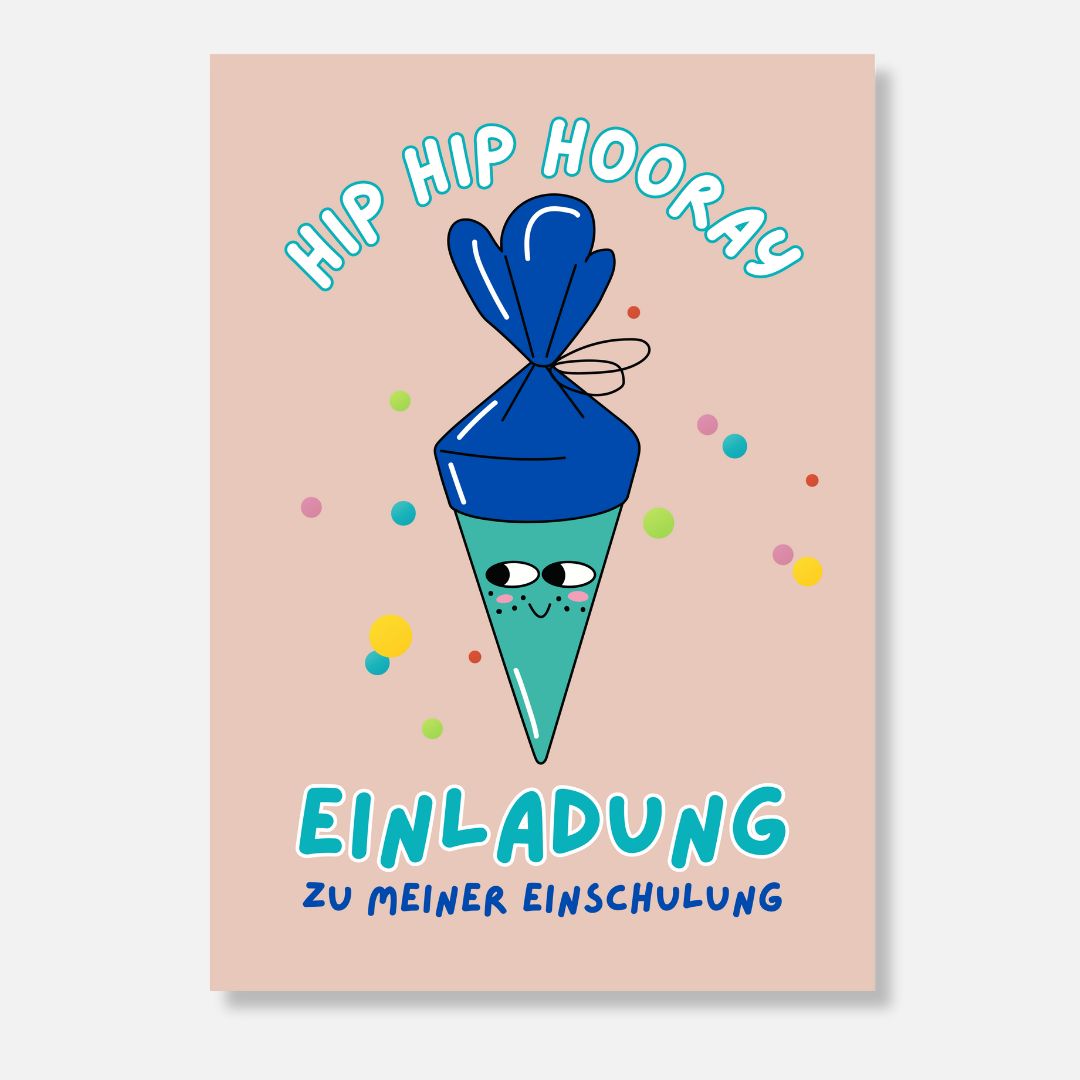 Einladungskarten 'Zu meiner Einschulung' 10 Stück mit Briefumschlag