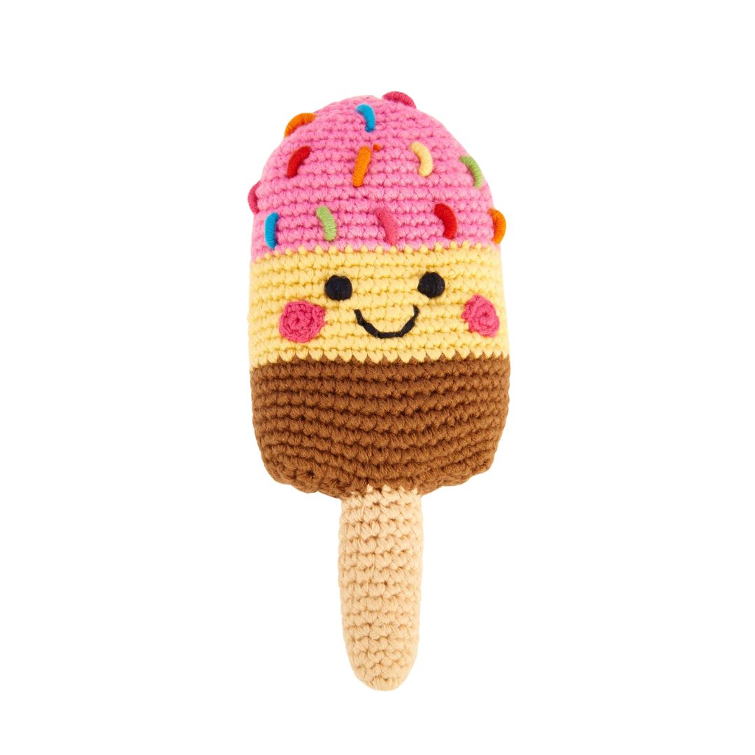 Baby Rassel Eis rosa/gelb/braun