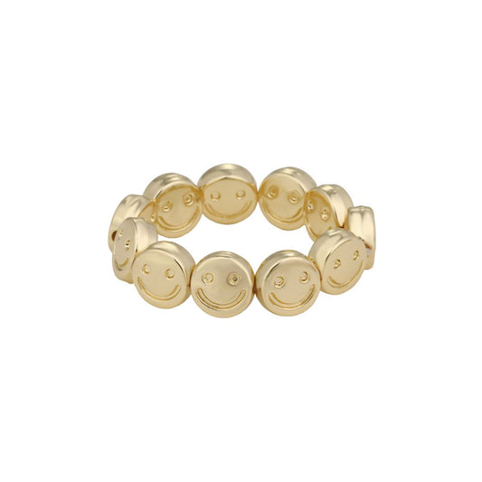 Elastischer Damen Ring 'Smileys' gold