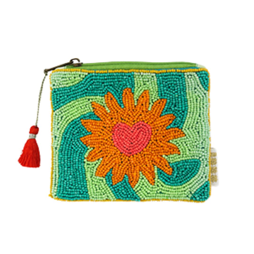 Etui 'Sonne mit Herz' grün/orange/rot