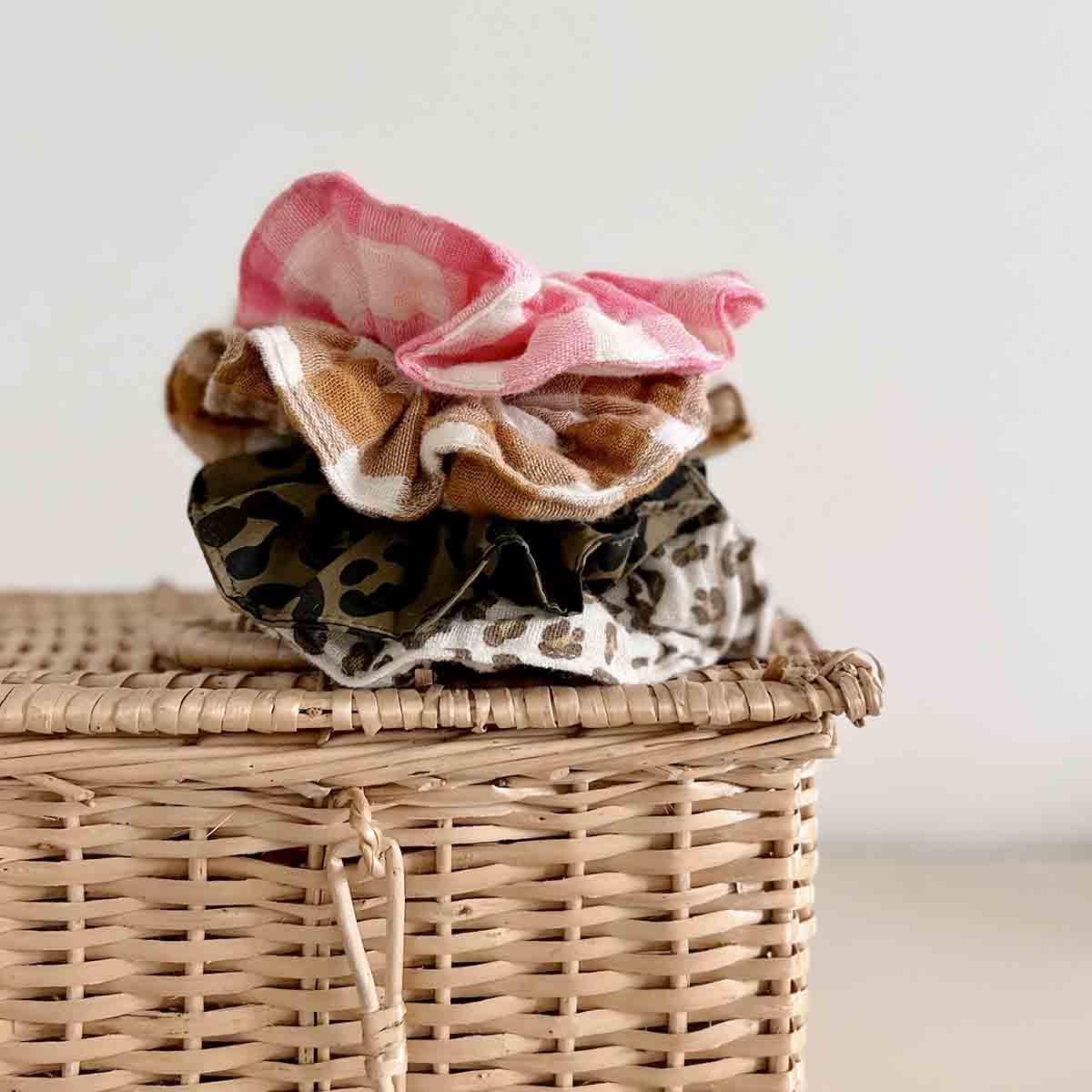 Mini Haargummi creme mit Leopardenmuster