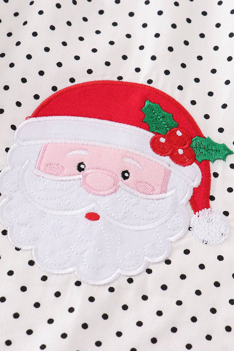Gesmoktes Weihnachtsmannkleid mit roten Punkten