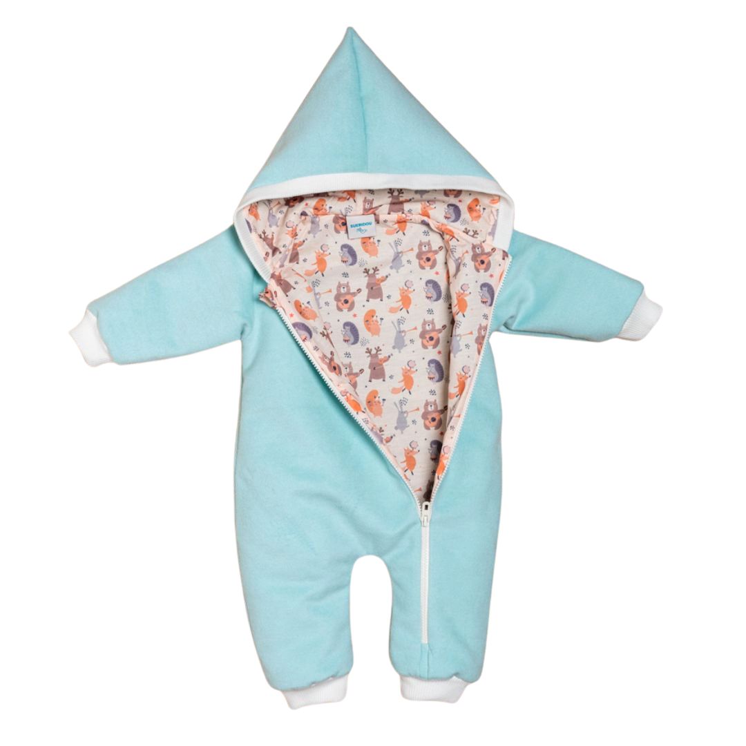 Wollfleece Overall "Musikanten" türkis