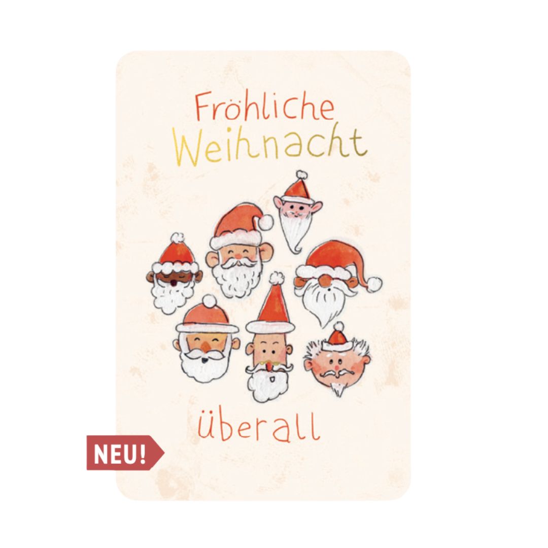 Postkarte Kind Mind 'Fröhliche Weihnacht überall'