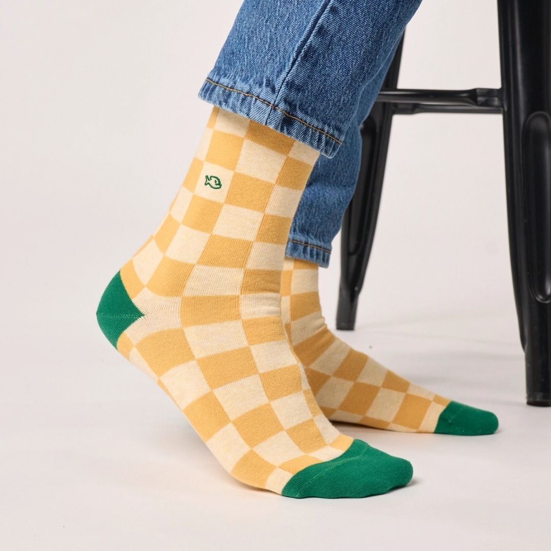 Gekämmte Baumwollsocken mit Karomuster 'Melbourne'