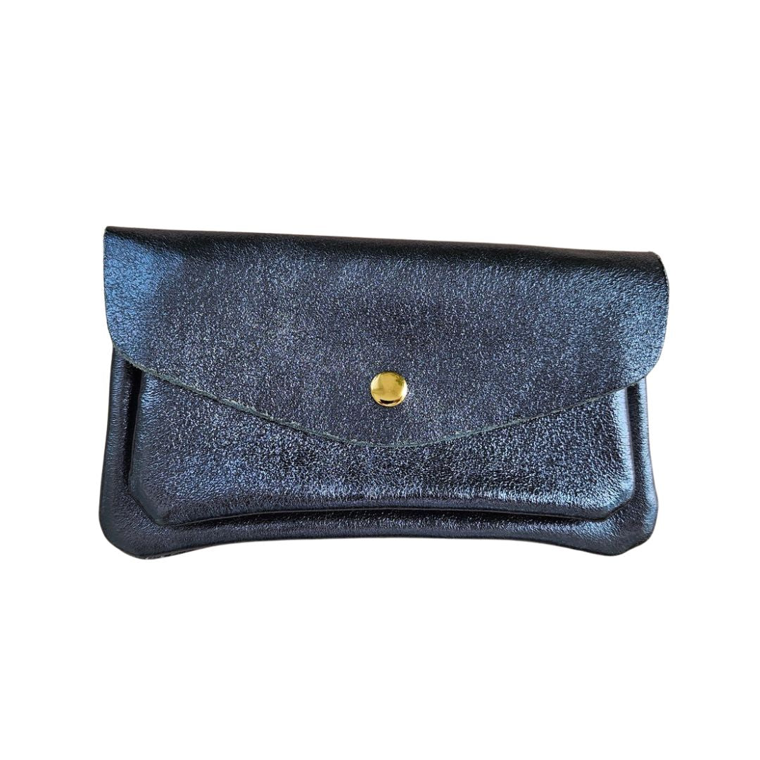 Damen Brieftasche aus Leder marine blau