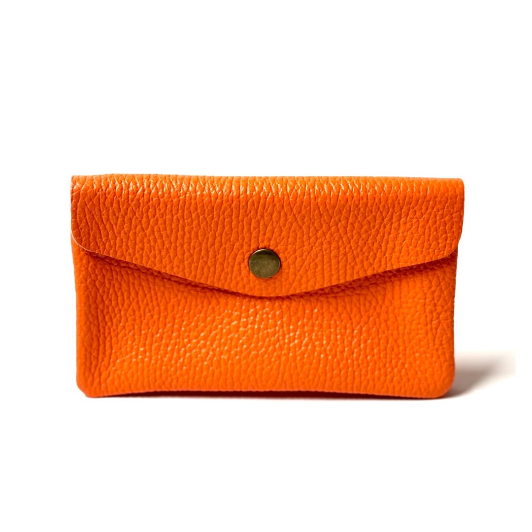 Damen Geldbörse aus Leder groß orange
