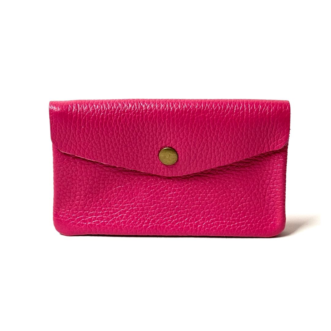 Damen Geldbörse aus Leder groß pink
