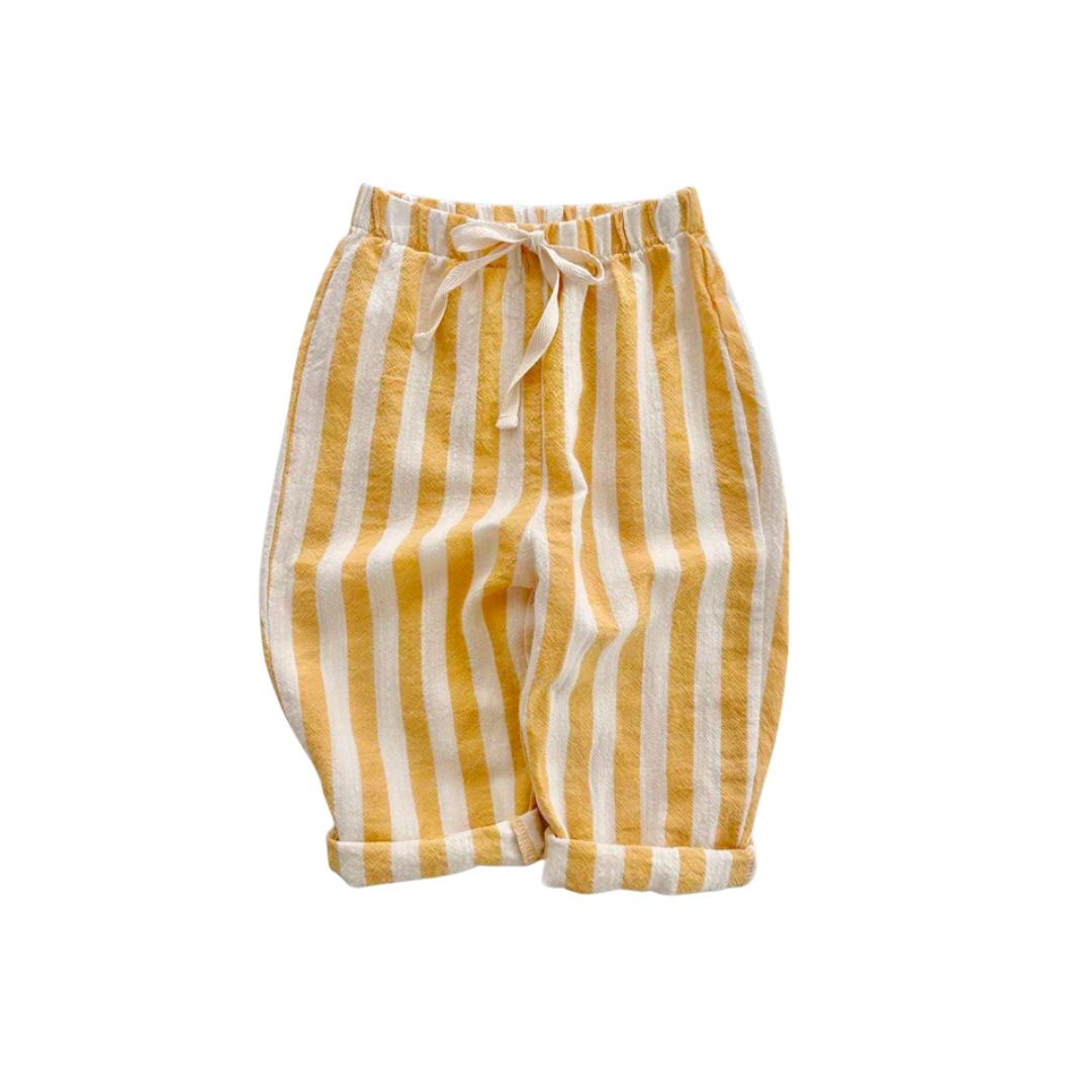 Gestreifte Loose Pants 'Sunny' mustard
