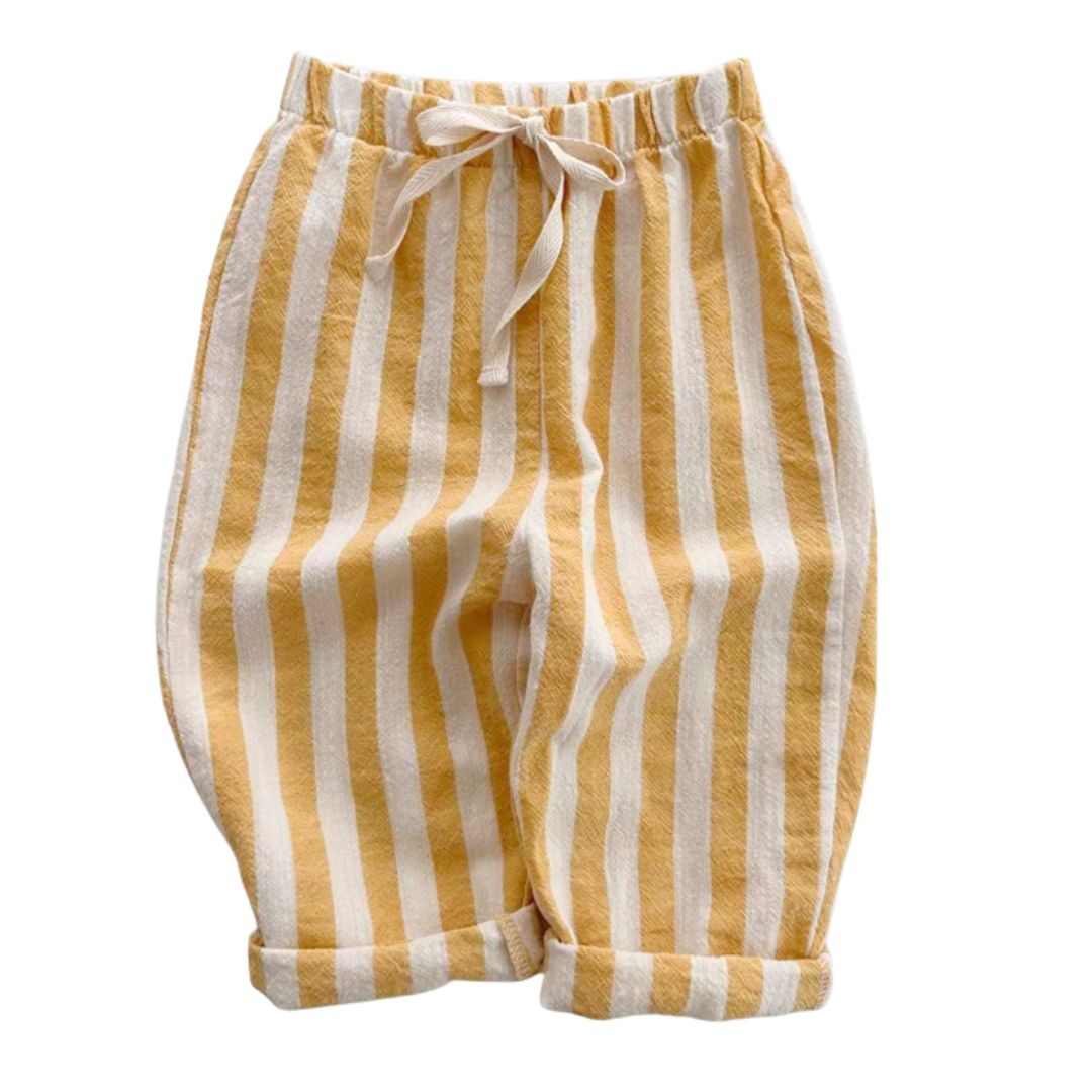 Gestreifte Loose Pants 'Sunny' mustard