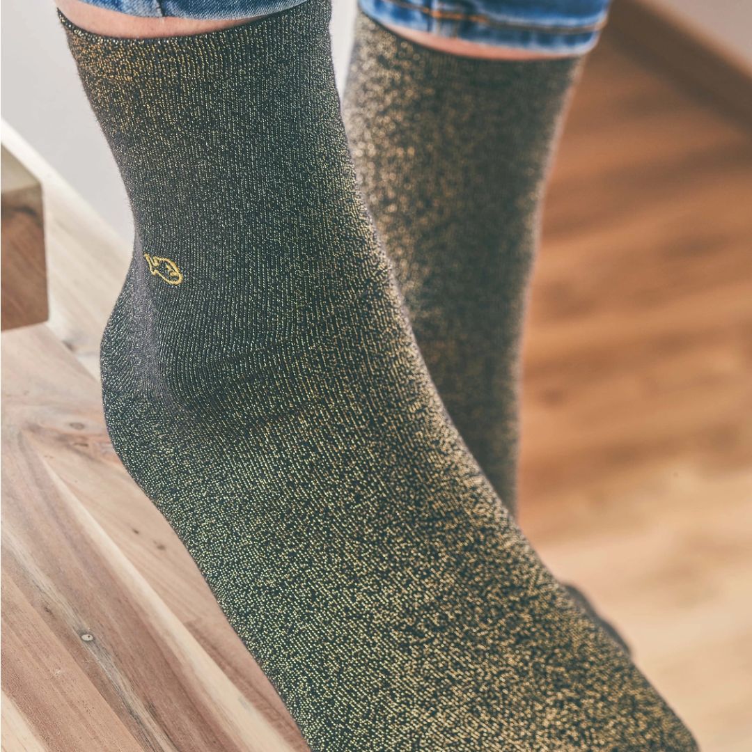 Glitzersocken mit Glittereffekt mineral black
