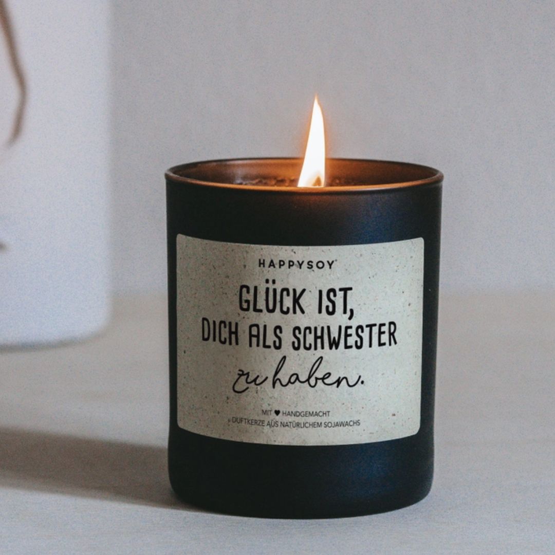 Duftkerze 'Glück ist dich als Schwester zu haben'