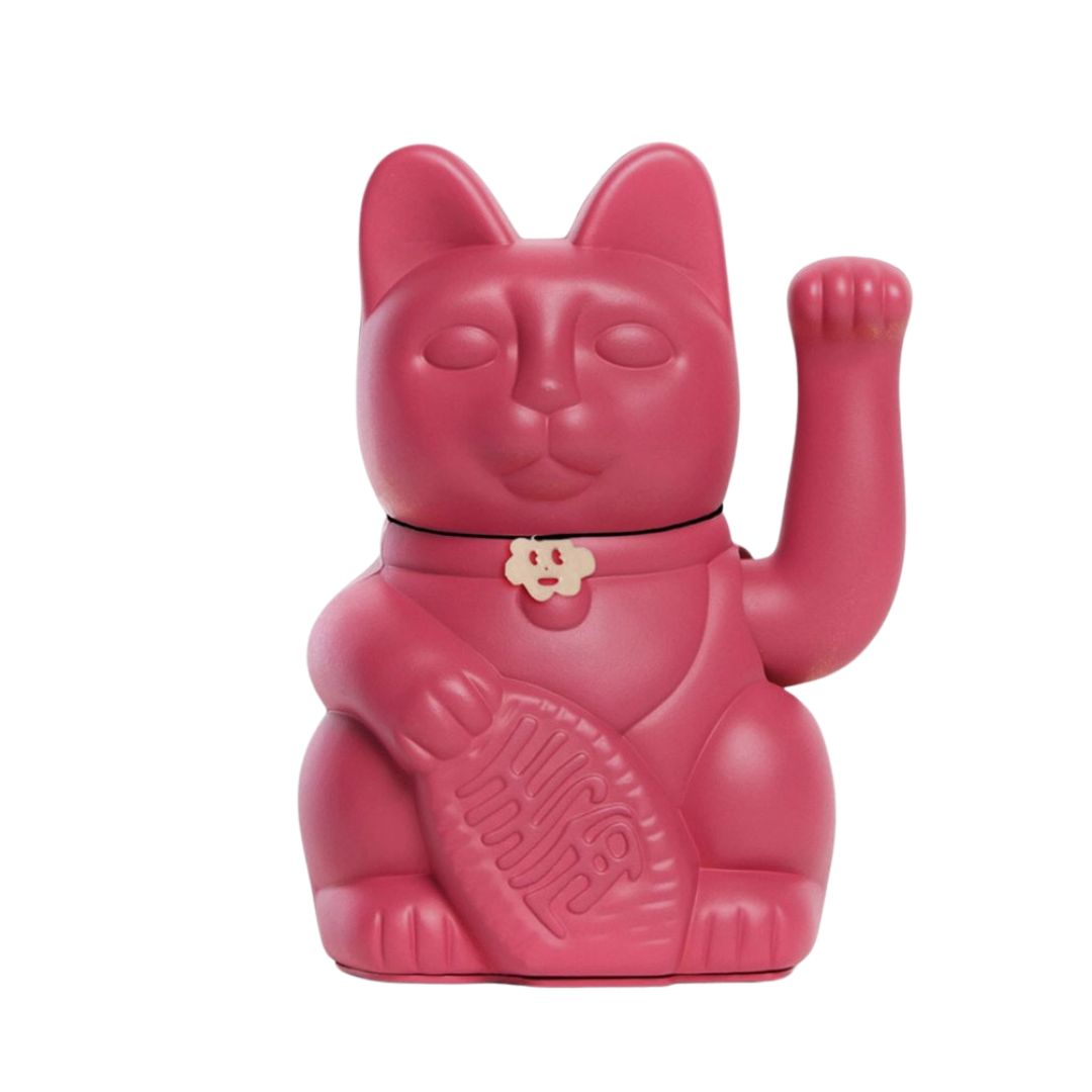 Luckycat Chinesische Glückskatze rot violett - Good Luck & Creativity