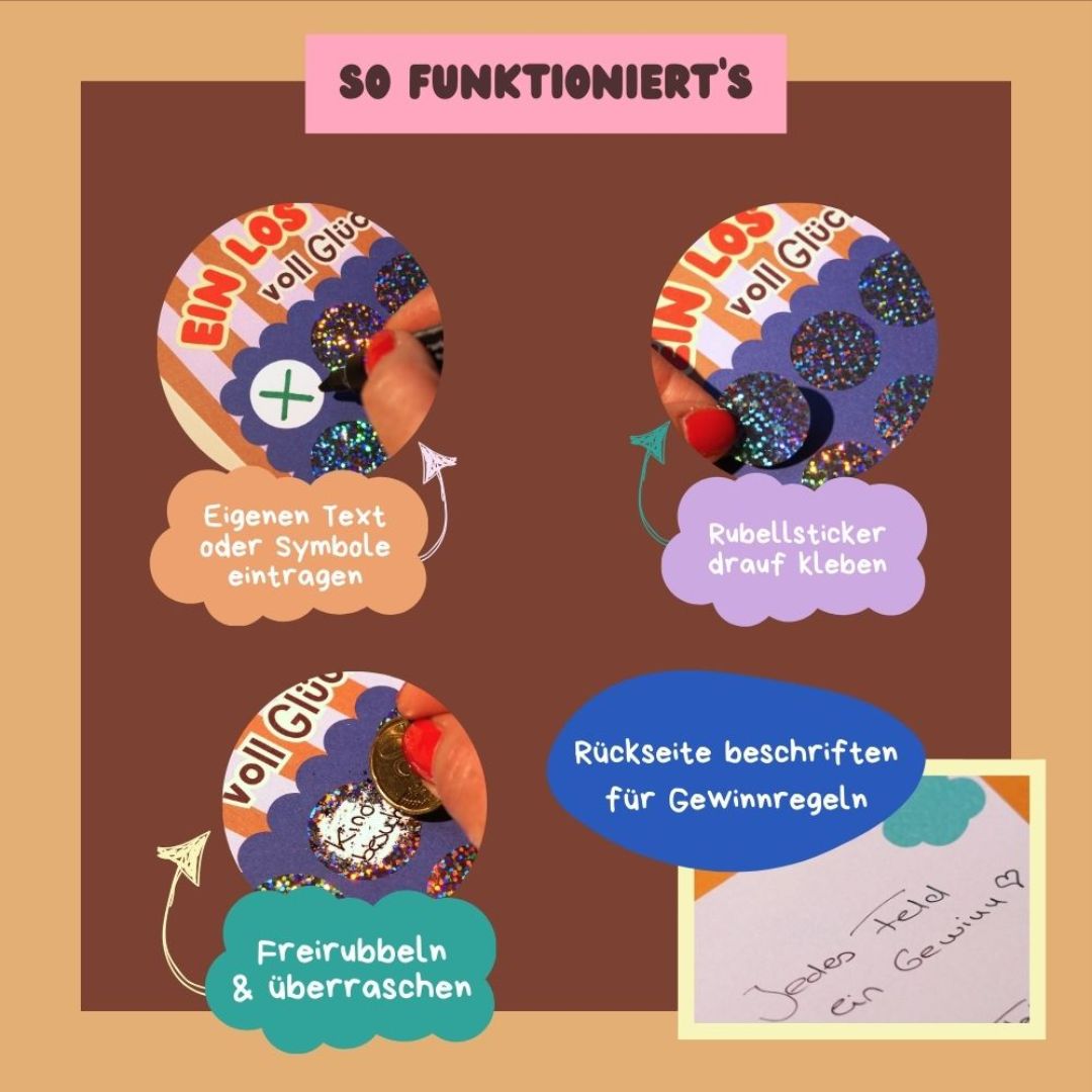 DIY Glückslos Rubbelkarte DIN A6