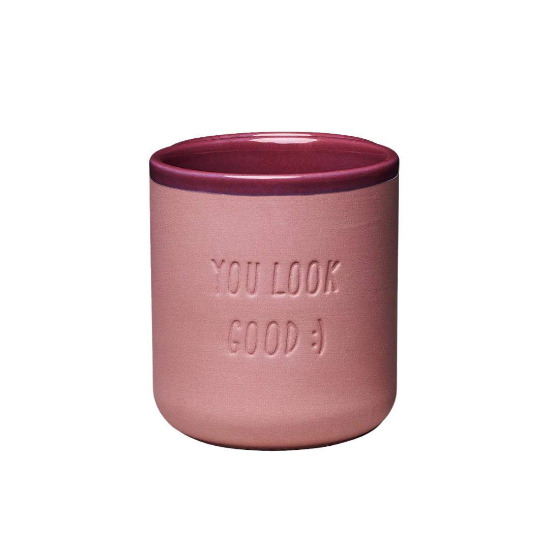Good Mood Porzellanbecher mit Statement 'You look good'