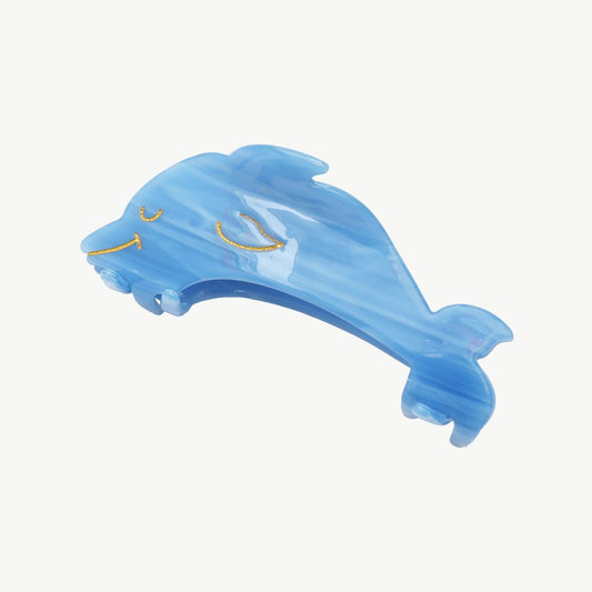 Große Haarklammer 'Delphin' blau