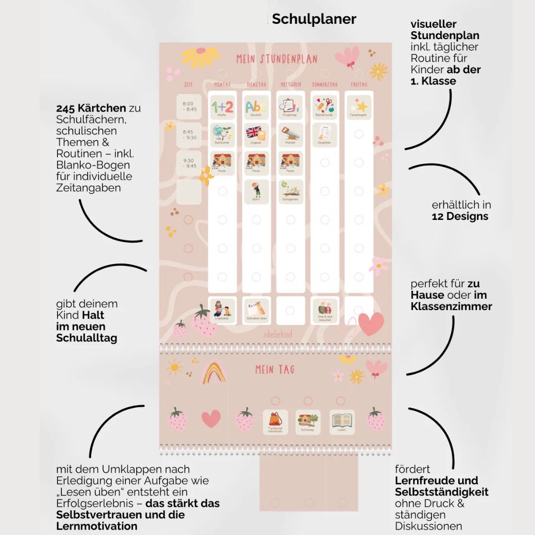 Grundschulplaner inkl. Symbolkärtchen 'Love'