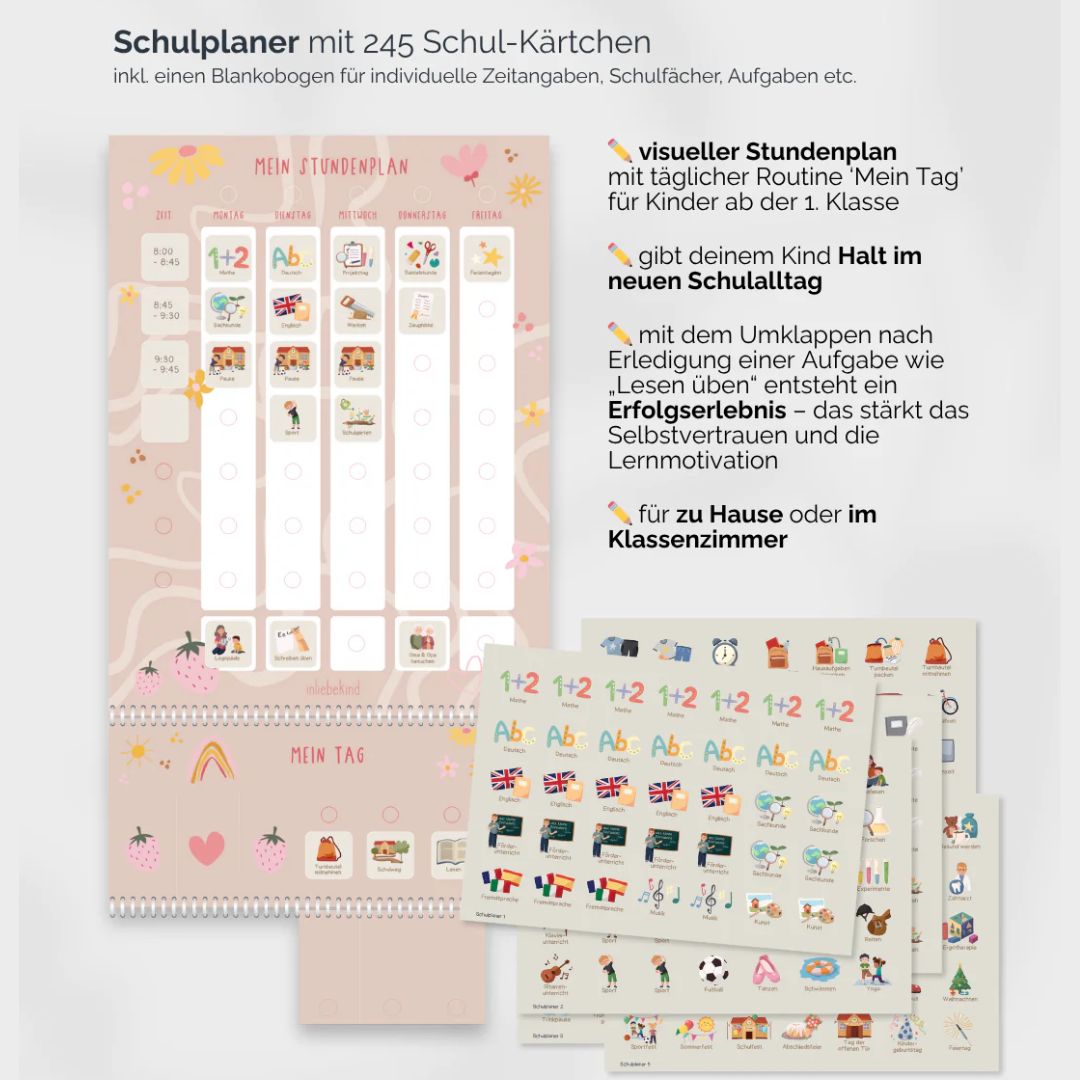 Grundschulplaner inkl. Symbolkärtchen 'Love'