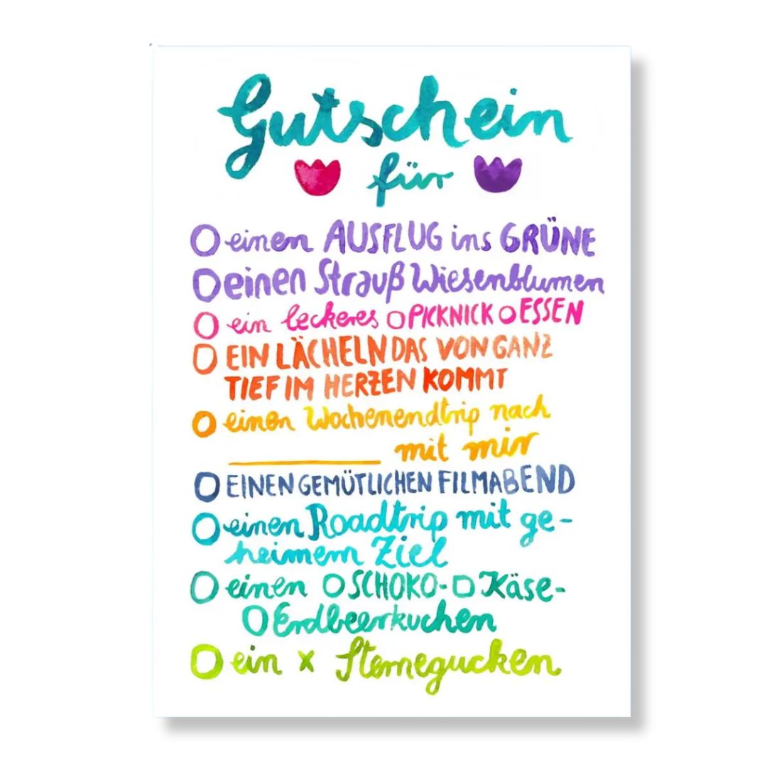 Grußkarte 'Gutschein'