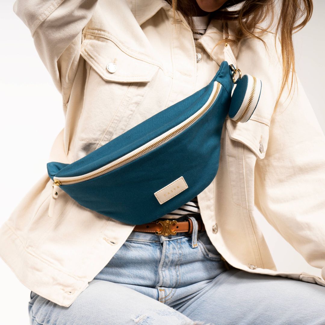 Damen Gürteltasche - Pfauenblau