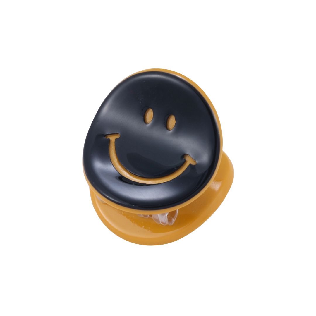 Haarclip 'Smiley' pastell schwarz/senfgelb