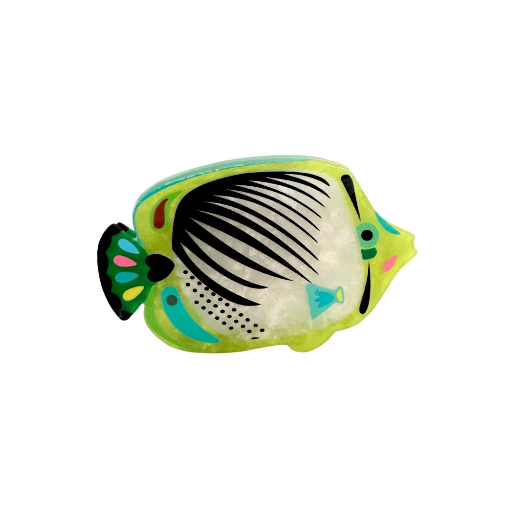 Haarklammer 'Fisch' mehrfarbig