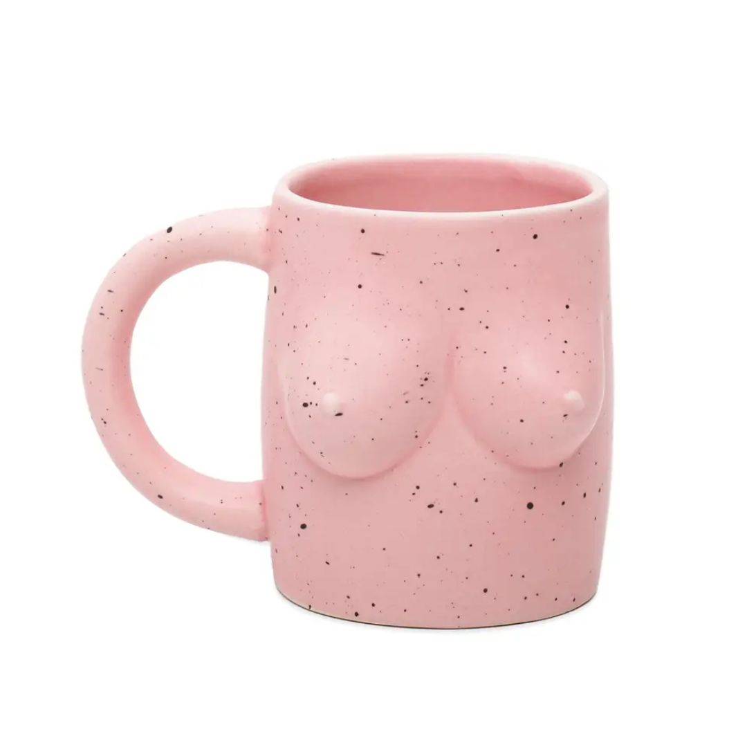 Handgemalter Becher 'TITS' pink