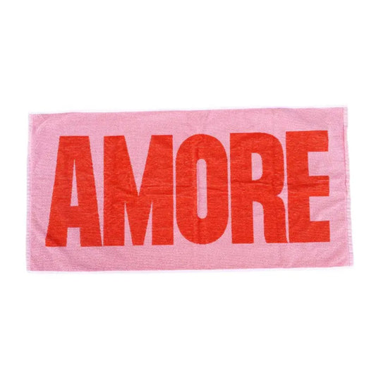 NAVUCKO | Baumwoll-Handtuch Zwirnfrottier 'Amore' pink/rot