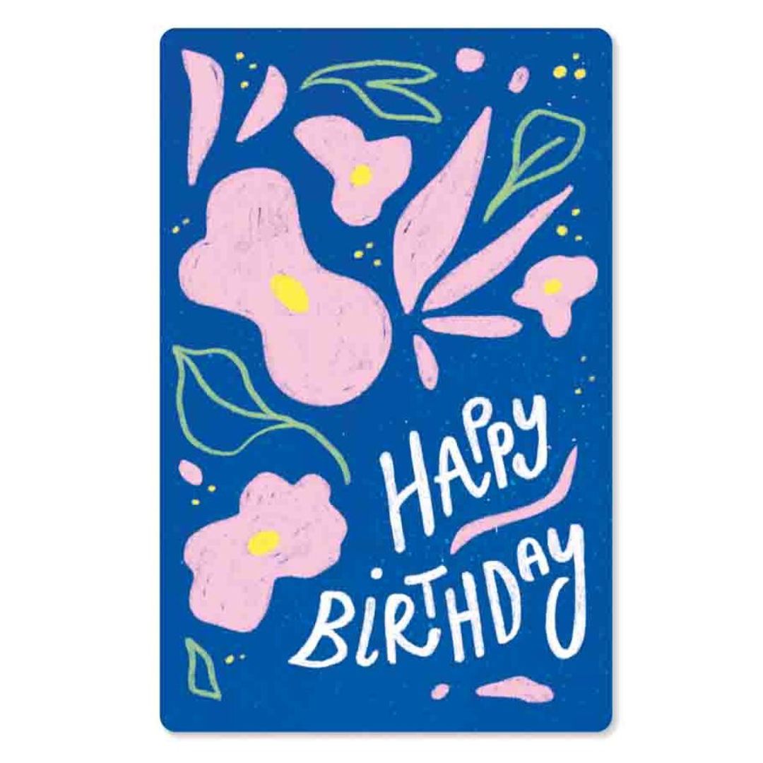 KIND MIND Karte | happy birthday abstract flowers