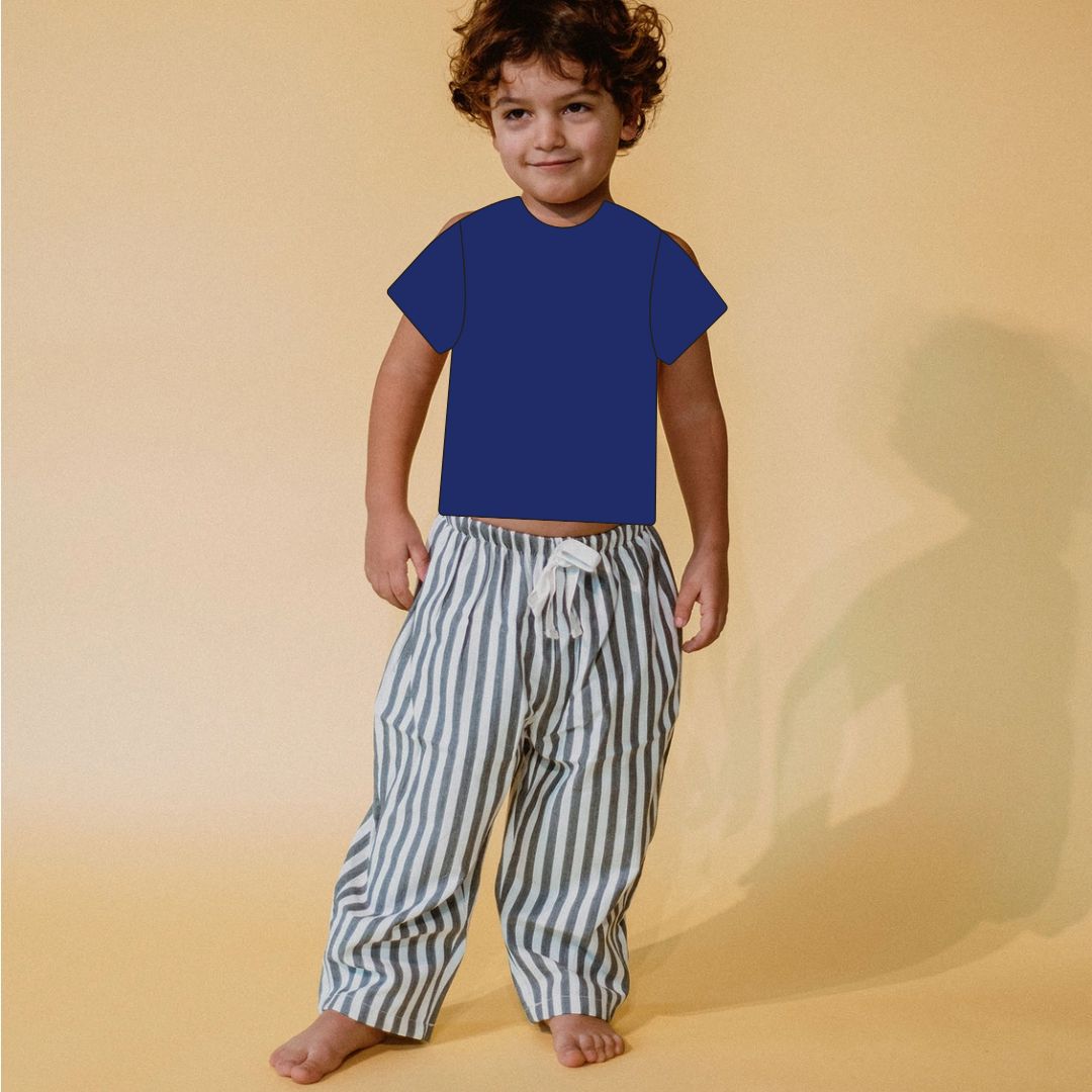 Unisex Streifen Hose 'Carter' dunkelblau