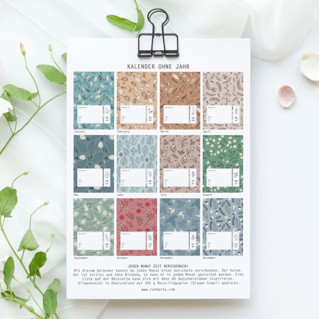 Wandkalender Zeit statt Zeug, immerwährend