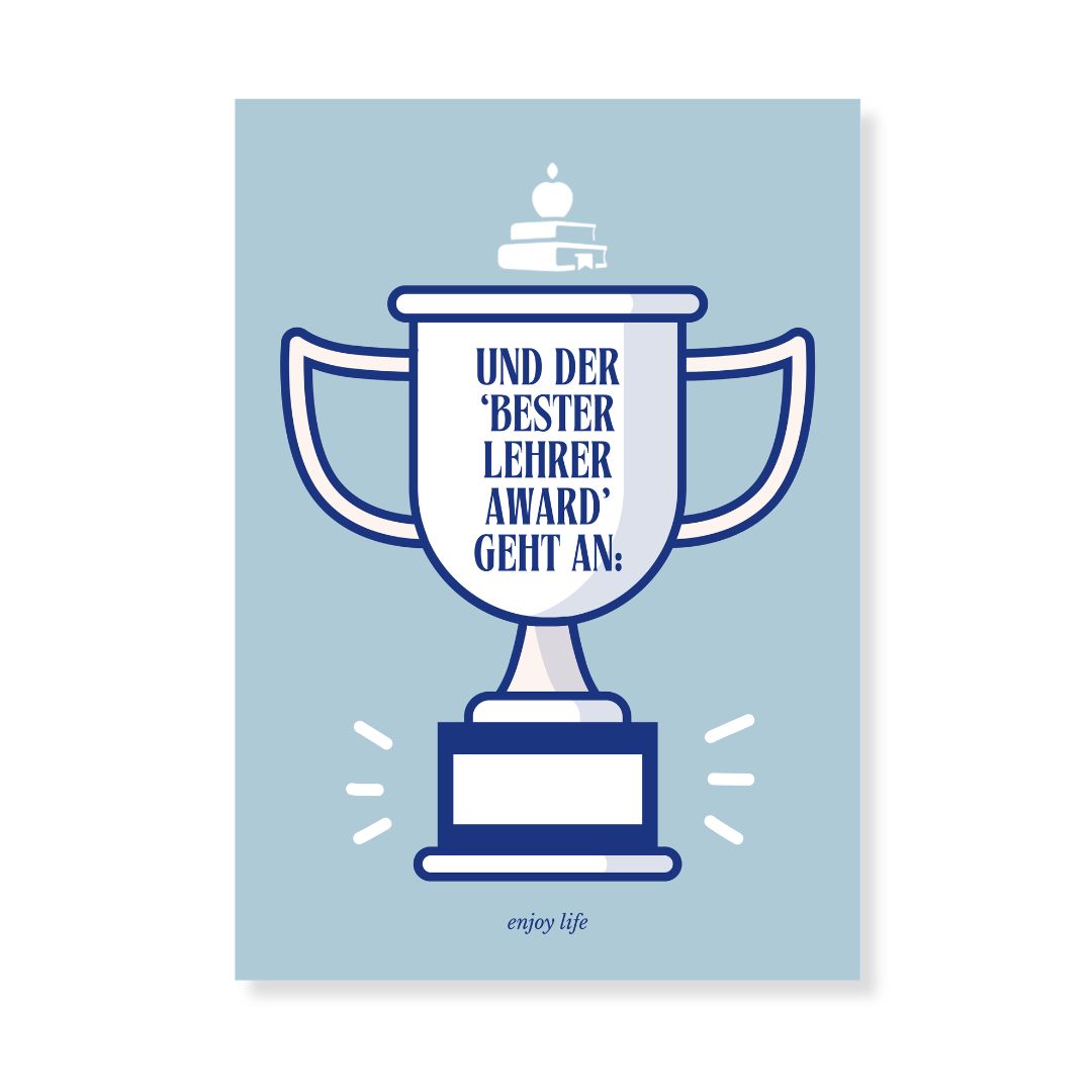 Postkarte 'Bester Lehrer Award'