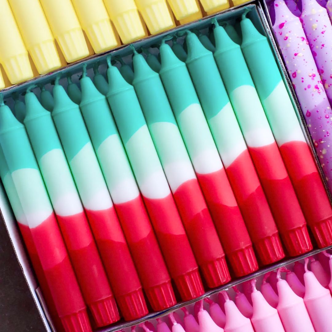 Kegelkerzen 'Good Vibes Sorbet Colors'