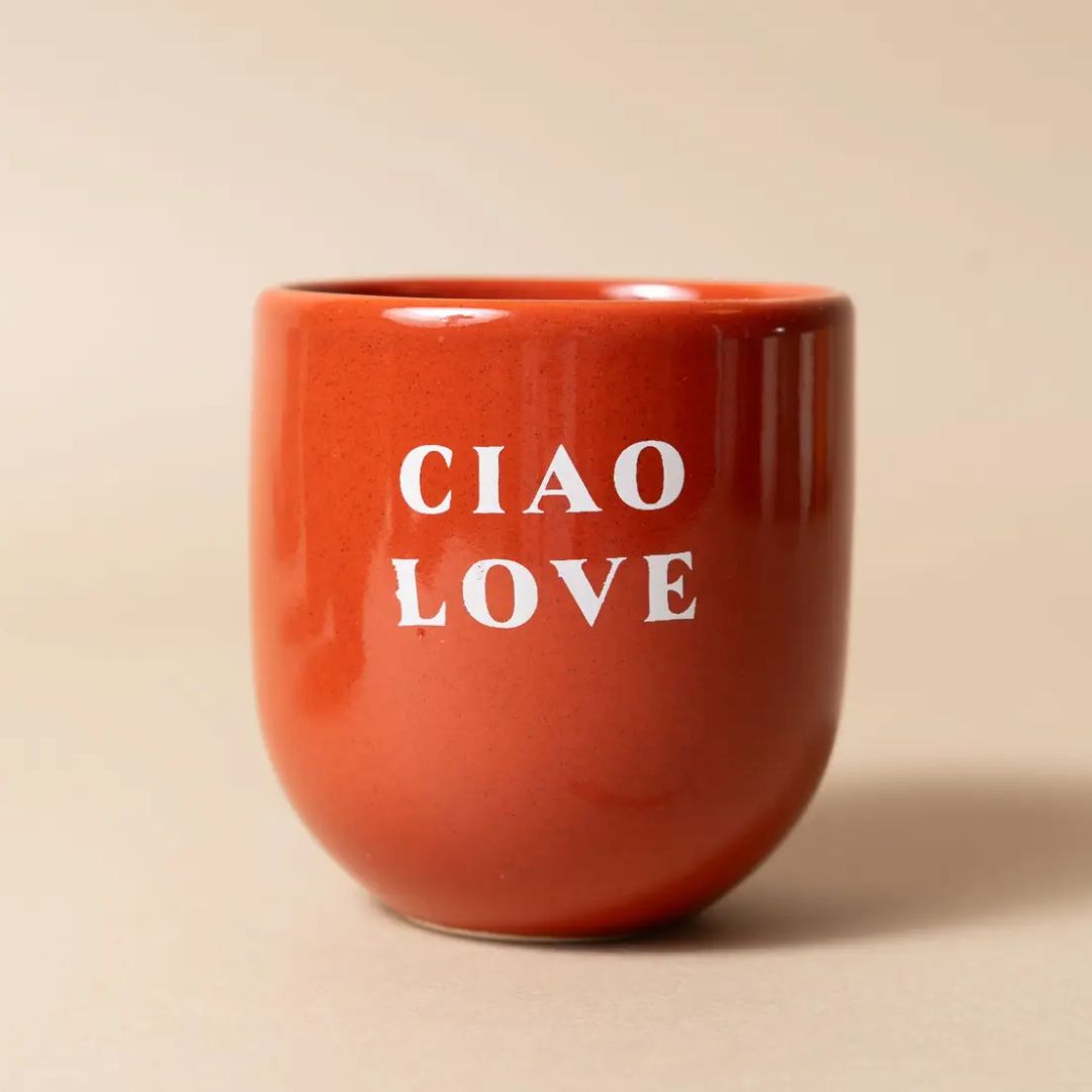 Keramikbecher 'Ciao Love' rot