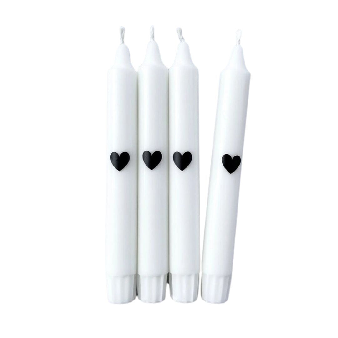 Kerze 'Dip Dye Heart' weiß