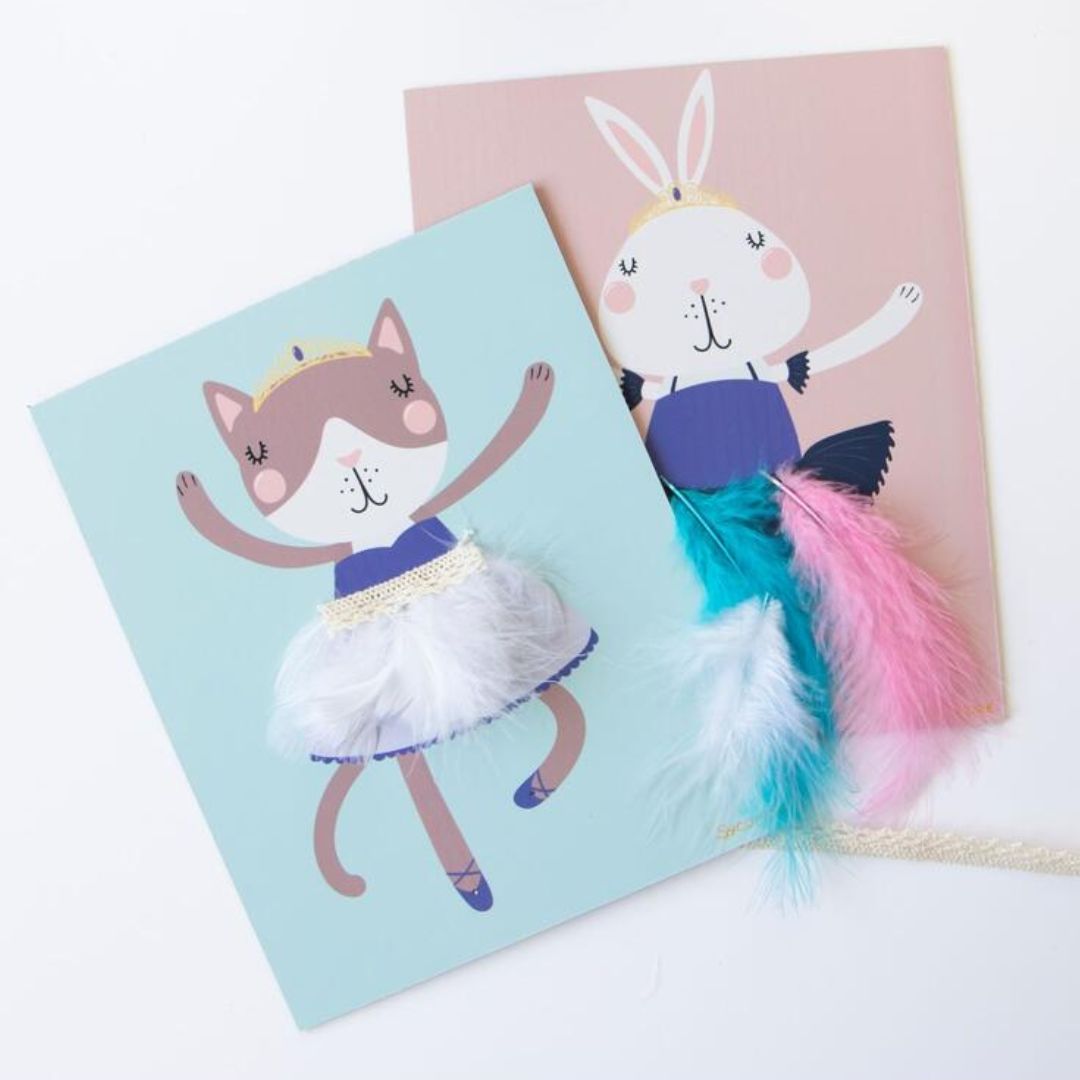 Kinder Kreativset 'Bilder mit Federn und Bändern verzieren'